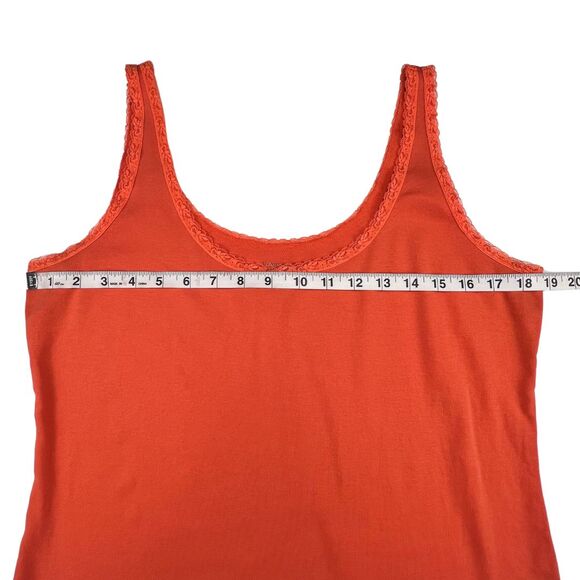 St Johns Bay Tank Womens XL Vintage Inspired Sun Kissed Orange Lace Layering Top - Picture 3 of 7